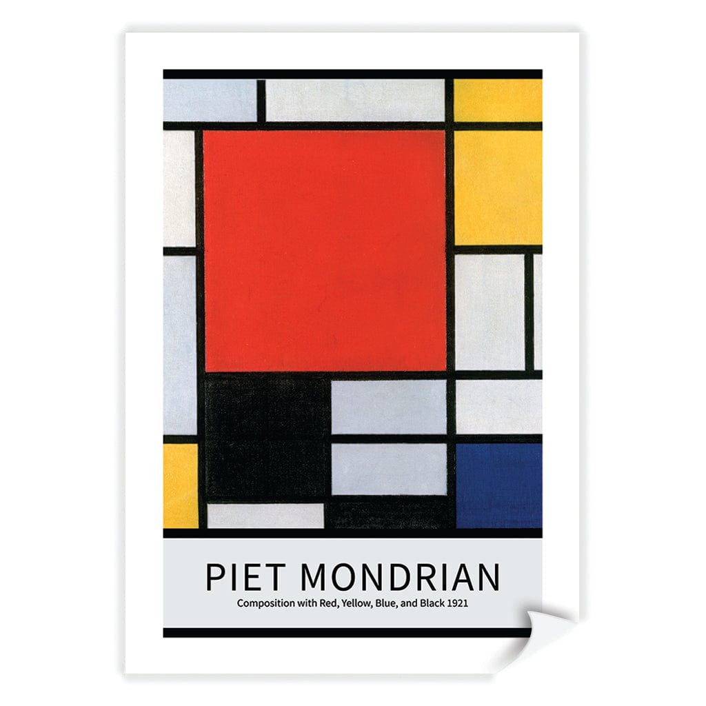 Piet Mondrian Composition Art Print A4 (21 x 29.7cm) / Print Only / White Border from our Australian Made Framed Wall Art, Prints & Posters collection by Profile Products (Australia) Pty Ltd