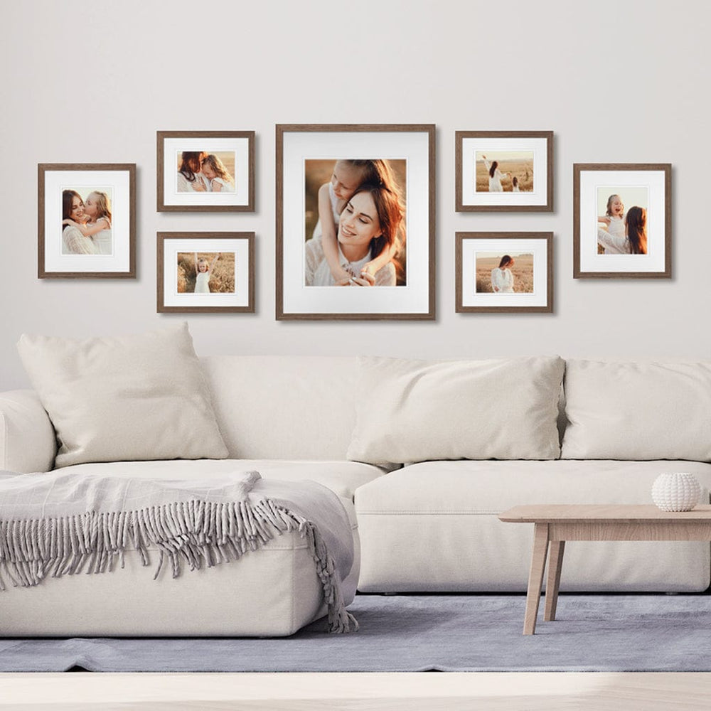 Profile Centrepiece Seven Gallery Photo Wall Frames - 7 Frames Chestnut Gallery Wall Frame Set M from our Australian Made Gallery Photo Wall Frame Sets collection by Profile Products (Australia) Pty Ltd