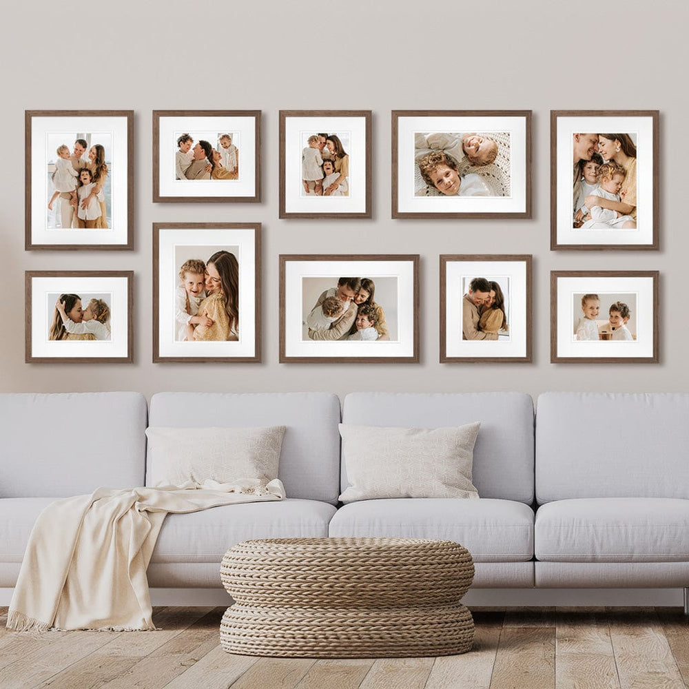 Profile Signature Storyboard Gallery Photo Wall Frames - 10 Frames Chestnut Gallery Wall Frame Set N from our Australian Made Gallery Photo Wall Frame Sets collection by Profile Products (Australia) Pty Ltd