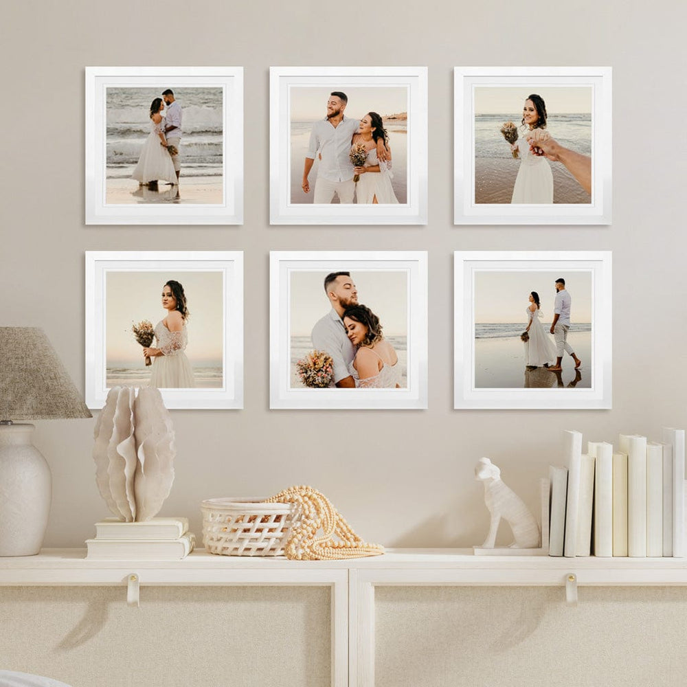Profile Storyline Six Gallery Photo Wall Frames - 6 Frames White Gallery Wall Frame Set L from our Australian Made Gallery Photo Wall Frame Sets collection by Profile Products (Australia) Pty Ltd