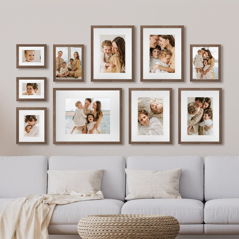 Profile Synchronised Bottom Gallery Photo Wall Frame Set - 10 Frames from our Australian Made Gallery Photo Wall Frame Sets collection by Profile Products (Australia) Pty Ltd