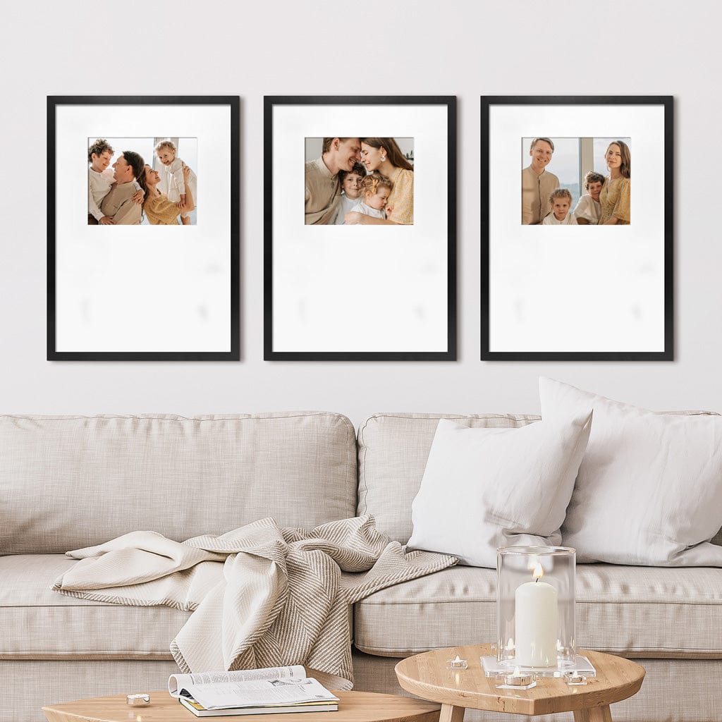 Profile Triptych Trio Gallery Photo Wall Frames - 3 Frames Black Gallery Wall Frame Set K from our Australian Made Gallery Photo Wall Frame Sets collection by Profile Products (Australia) Pty Ltd