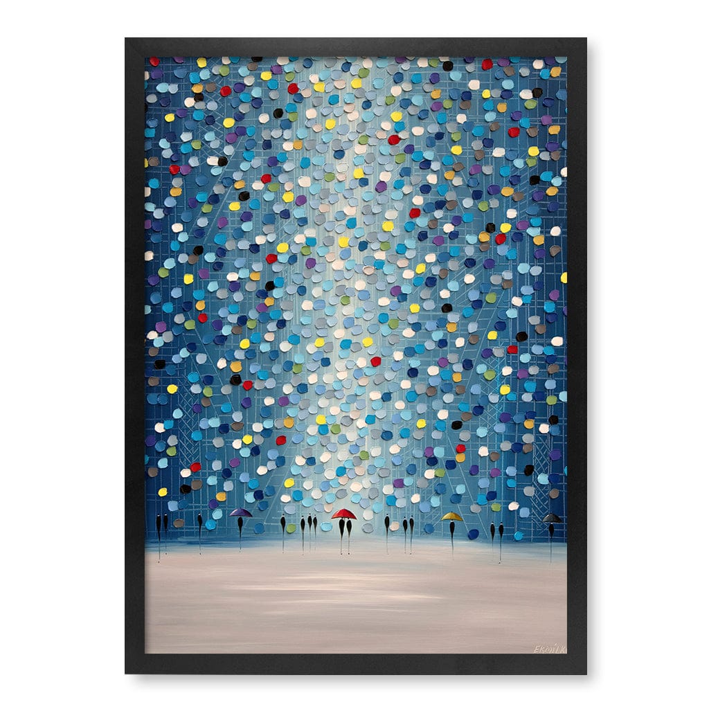 Raindrop Confetti Modern Wall Art Print A4 (21 x 29.7cm) / Matte Black Frame / No Border from our Australian Made Framed Wall Art, Prints & Posters collection by Profile Products (Australia) Pty Ltd
