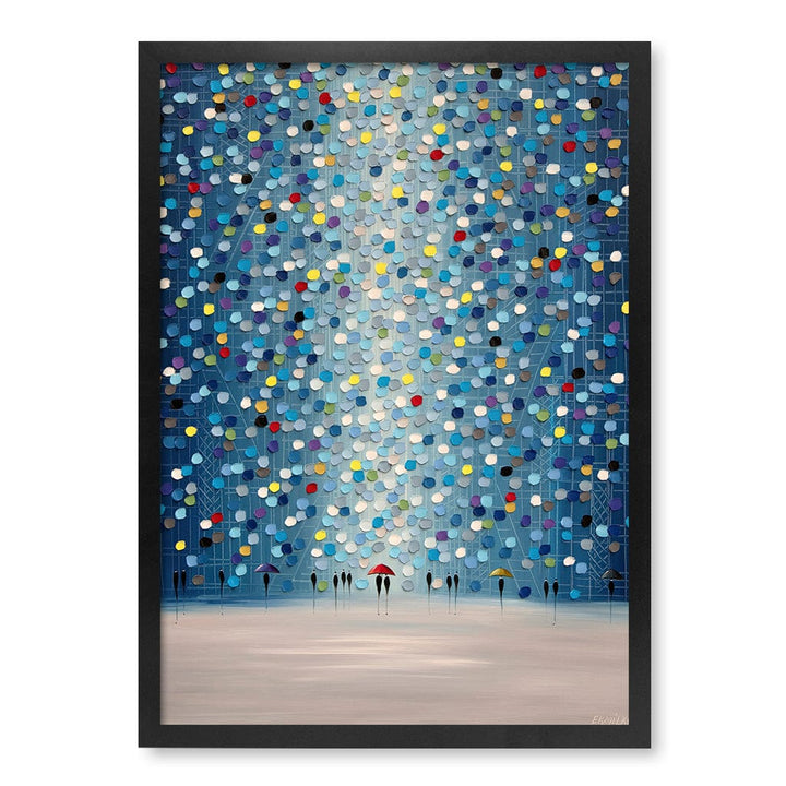 Raindrop Confetti Modern Wall Art Print A4 (21 x 29.7cm) / Matte Black Frame / No Border from our Australian Made Framed Wall Art, Prints & Posters collection by Profile Products (Australia) Pty Ltd