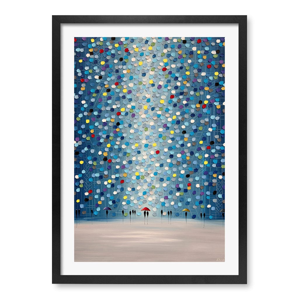 Raindrop Confetti Modern Wall Art Print A4 (21 x 29.7cm) / Matte Black Frame / White Border from our Australian Made Framed Wall Art, Prints & Posters collection by Profile Products (Australia) Pty Ltd