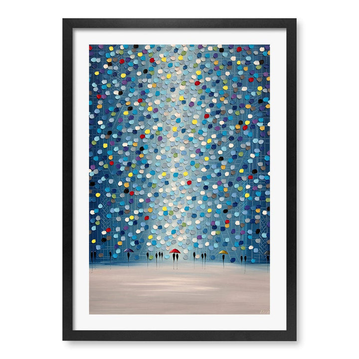 Raindrop Confetti Modern Wall Art Print A4 (21 x 29.7cm) / Matte Black Frame / White Border from our Australian Made Framed Wall Art, Prints & Posters collection by Profile Products (Australia) Pty Ltd