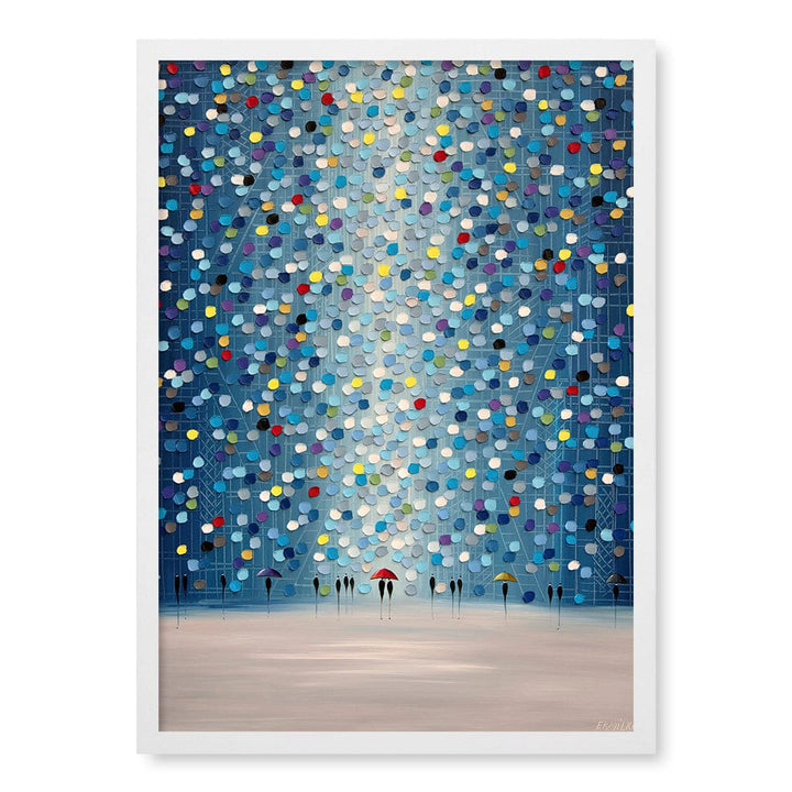 Raindrop Confetti Modern Wall Art Print A4 (21 x 29.7cm) / Matte White Frame / No Border from our Australian Made Framed Wall Art, Prints & Posters collection by Profile Products (Australia) Pty Ltd