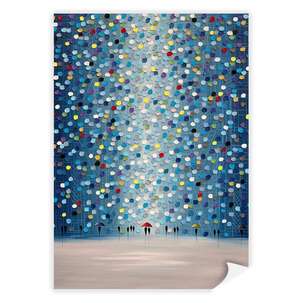 Raindrop Confetti Modern Wall Art Print A4 (21 x 29.7cm) / Print Only / No Border from our Australian Made Framed Wall Art, Prints & Posters collection by Profile Products (Australia) Pty Ltd