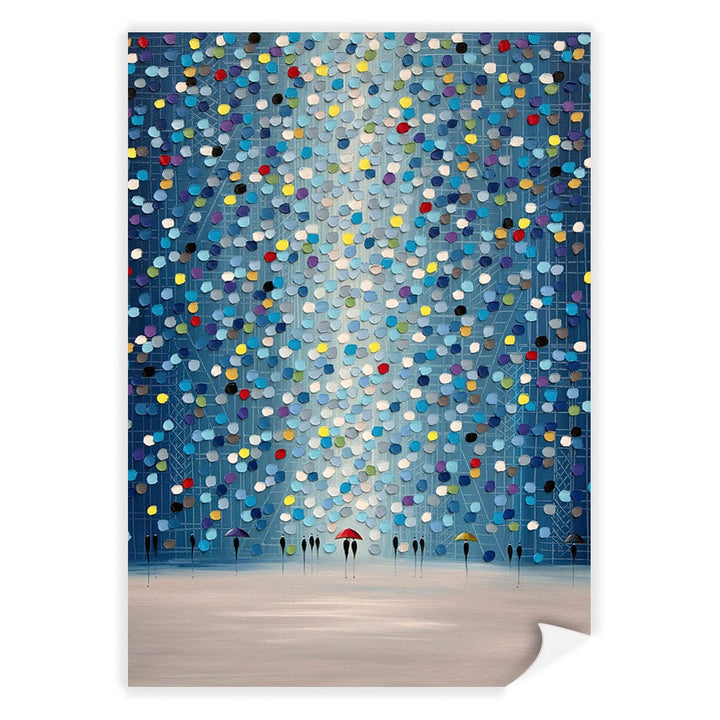 Raindrop Confetti Modern Wall Art Print A4 (21 x 29.7cm) / Print Only / No Border from our Australian Made Framed Wall Art, Prints & Posters collection by Profile Products (Australia) Pty Ltd