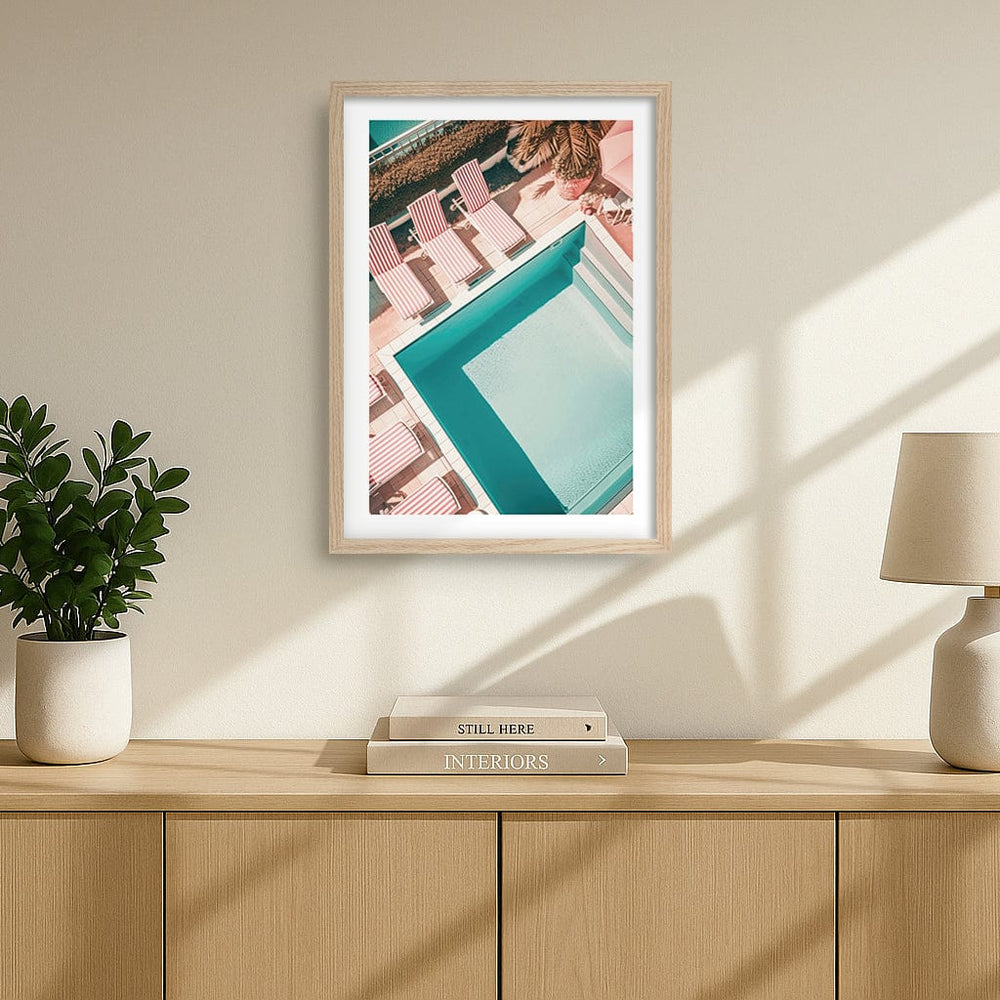 Red White Striped Pool Modern Wall Art Print from our Australian Made Framed Wall Art, Prints & Posters collection by Profile Products (Australia) Pty Ltd