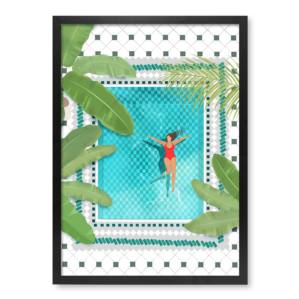 Riad Pool Modern Wall Art Print by Petra Lizde A4 (21 x 29.7cm) / Matte Black Frame / No Border from our Australian Made Framed Wall Art, Prints & Posters collection by Profile Products (Australia) Pty Ltd