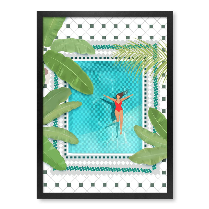 Riad Pool Modern Wall Art Print by Petra Lizde A4 (21 x 29.7cm) / Matte Black Frame / No Border from our Australian Made Framed Wall Art, Prints & Posters collection by Profile Products (Australia) Pty Ltd