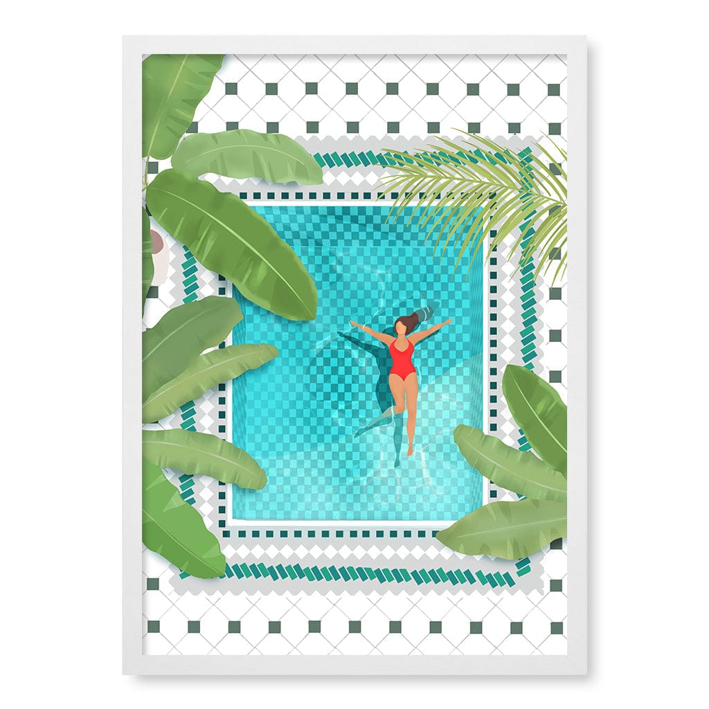 Riad Pool Modern Wall Art Print by Petra Lizde A4 (21 x 29.7cm) / Matte White Frame / No Border from our Australian Made Framed Wall Art, Prints & Posters collection by Profile Products (Australia) Pty Ltd