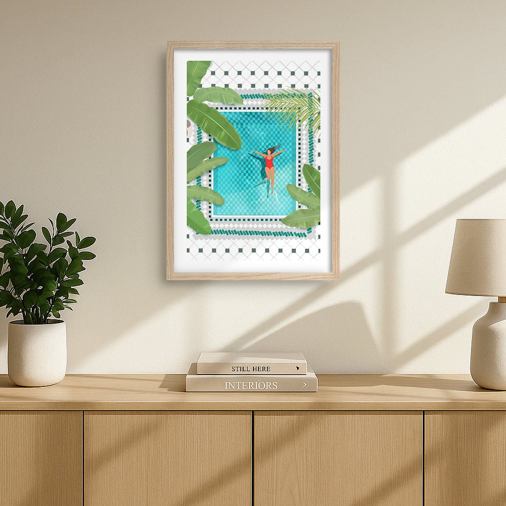 Riad Pool Modern Wall Art Print by Petra Lizde from our Australian Made Framed Wall Art, Prints & Posters collection by Profile Products (Australia) Pty Ltd