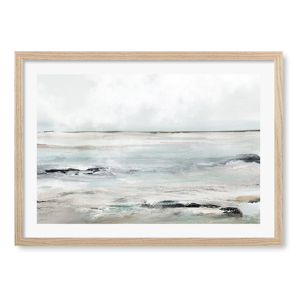 Sandy Bay Abstract Wall Art Print by Dan Hobday A4 (21 x 29.7cm) / Natural Oak Frame / White Border from our Australian Made Framed Wall Art, Prints & Posters collection by Profile Products (Australia) Pty Ltd
