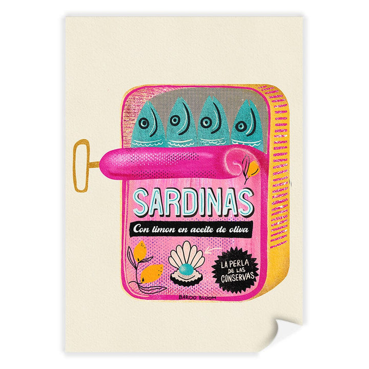 Sardines Tin Can Modern Wall Art Print by Baroo Bloom A4 (21 x 29.7cm) / Print Only / No Border from our Australian Made Framed Wall Art, Prints & Posters collection by Profile Products (Australia) Pty Ltd