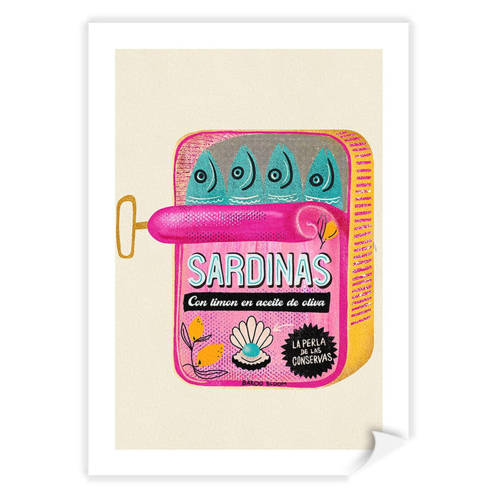 Sardines Tin Can Modern Wall Art Print by Baroo Bloom A4 (21 x 29.7cm) / Print Only / White Border from our Australian Made Framed Wall Art, Prints & Posters collection by Profile Products (Australia) Pty Ltd