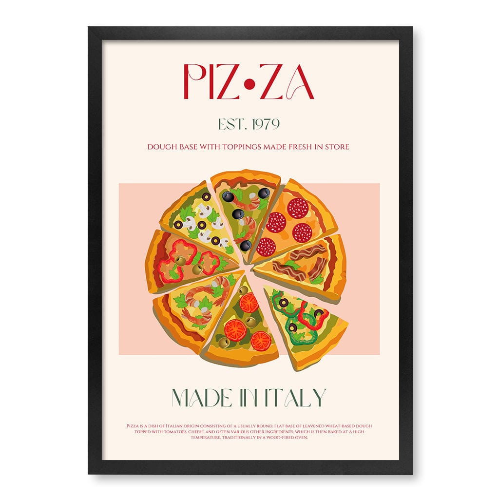 Slices Of Italy Modern Wall Art Print A4 (21 x 29.7cm) / Matte Black Frame / No Border from our Australian Made Framed Wall Art, Prints & Posters collection by Profile Products (Australia) Pty Ltd