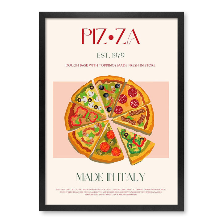 Slices Of Italy Modern Wall Art Print A4 (21 x 29.7cm) / Matte Black Frame / No Border from our Australian Made Framed Wall Art, Prints & Posters collection by Profile Products (Australia) Pty Ltd