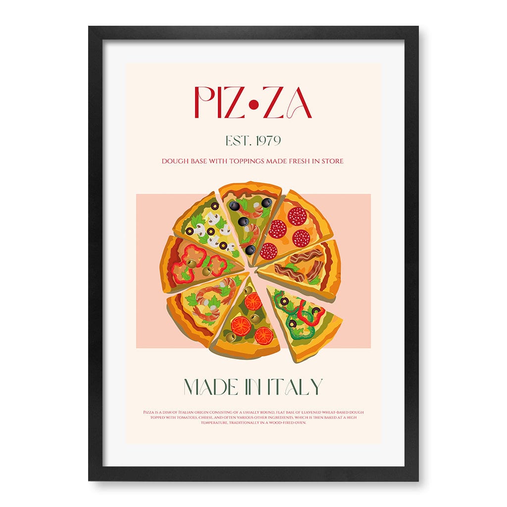 Slices Of Italy Modern Wall Art Print A4 (21 x 29.7cm) / Matte Black Frame / White Border from our Australian Made Framed Wall Art, Prints & Posters collection by Profile Products (Australia) Pty Ltd