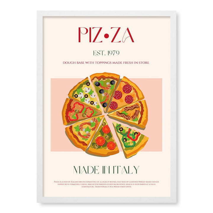 Slices Of Italy Modern Wall Art Print A4 (21 x 29.7cm) / Matte White Frame / No Border from our Australian Made Framed Wall Art, Prints & Posters collection by Profile Products (Australia) Pty Ltd