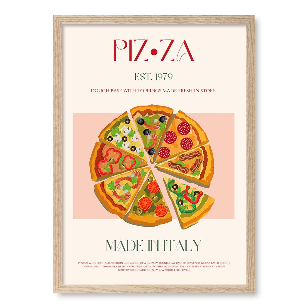 Slices Of Italy Modern Wall Art Print A4 (21 x 29.7cm) / Natural Oak Frame / No Border from our Australian Made Framed Wall Art, Prints & Posters collection by Profile Products (Australia) Pty Ltd