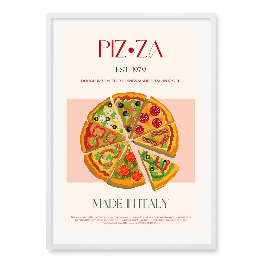 Slices Of Italy Wall Art Print A1 (59.4 x 84.1cm) / Matte White Frame / White Border from our Australian Made Wall Art collection by Profile Australia