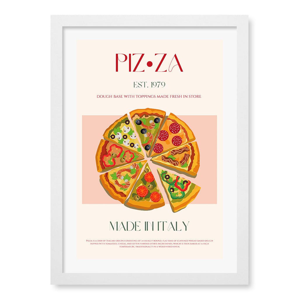 Slices Of Italy Wall Art Print A3 (29.7 x 42cm) / Matte White Frame / White Border from our Australian Made Wall Art collection by Profile Australia