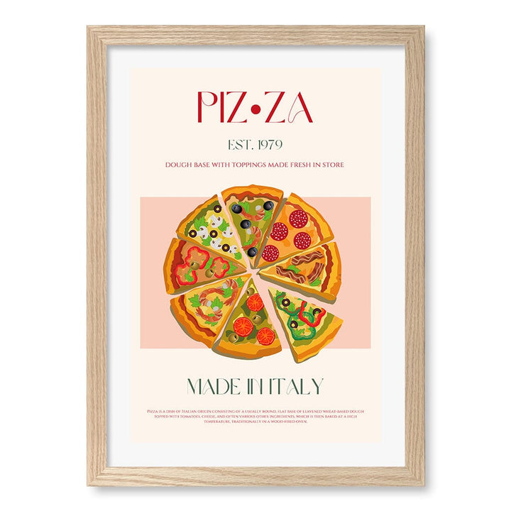 Slices Of Italy Wall Art Print A3 (29.7 x 42cm) / Natural Oak Frame / White Border from our Australian Made Wall Art collection by Profile Australia