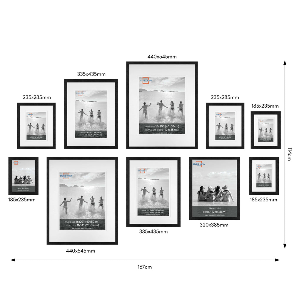Studio Nova Gallery Photo Wall Frame Set (10 Piece) from our Studio Nova Gallery Photo Wall Frame Sets collection by Profile Products (Australia) Pty Ltd