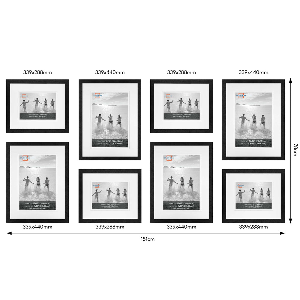 Studio Nova Gallery Photo Wall Frame Set (8 Piece) from our Studio Nova Gallery Photo Wall Frame Sets collection by Profile Products (Australia) Pty Ltd