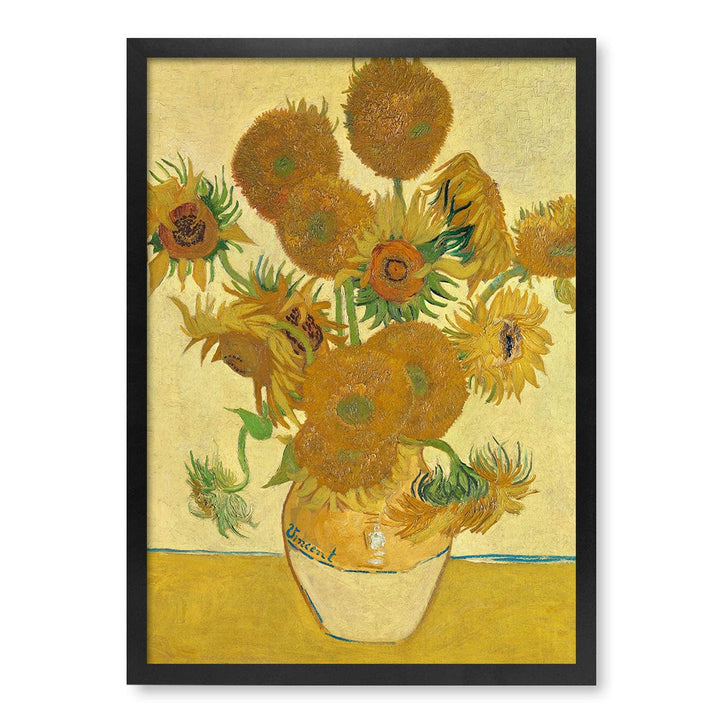 Sunflowers - Vincent van Gogh Art Print A4 (21 x 29.7cm) / Matte Black Frame / No Border from our Australian Made Framed Wall Art, Prints & Posters collection by Profile Products (Australia) Pty Ltd