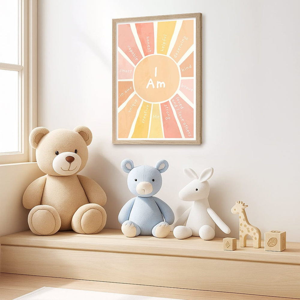 Sunshine Affirmations Children's Wall Art Print from our Australian Made Framed Wall Art, Prints & Posters collection by Profile Products (Australia) Pty Ltd