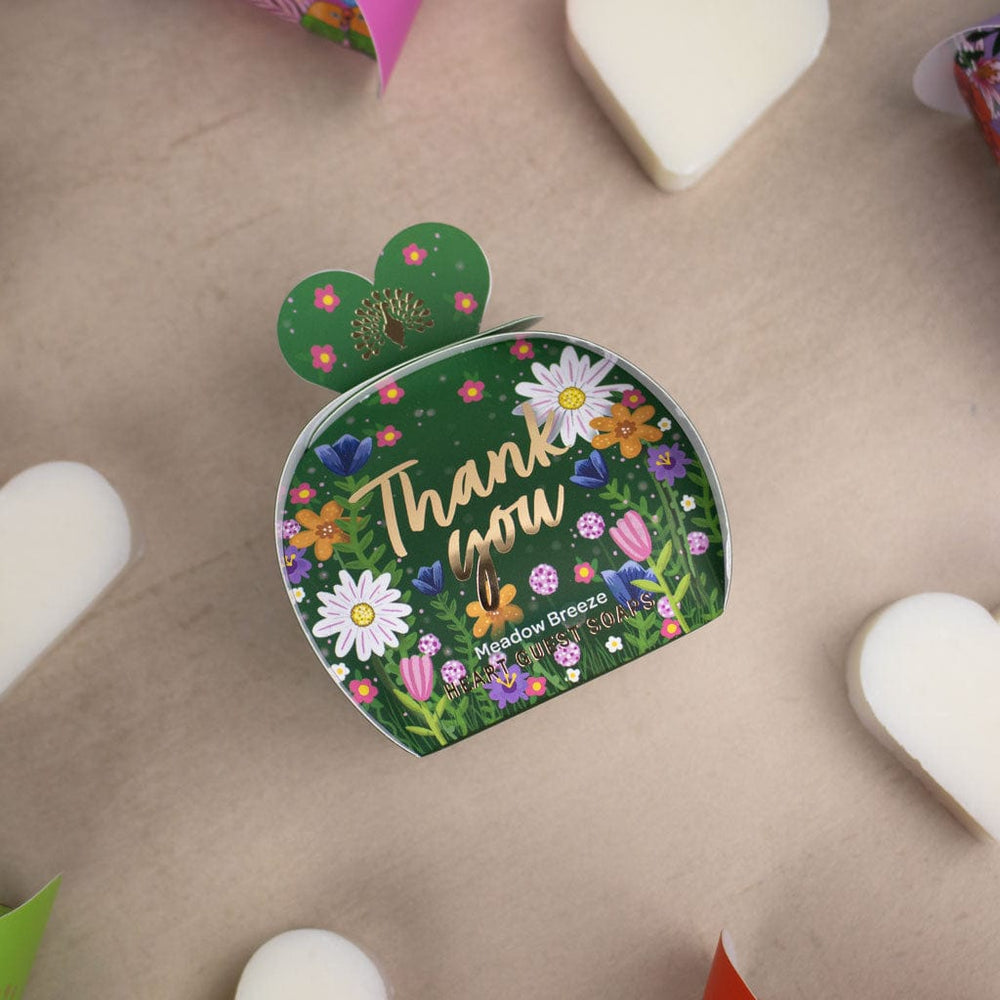 Thank You - Meadow Breeze Mini Heart Gift Soaps (3 x 20g) from our Luxury Bar Soap collection by The English Soap Company