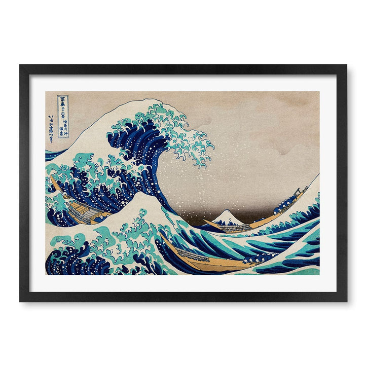 The Great Wave off Kanagawa - Hokusai Art Print A4 (21 x 29.7cm) / Matte Black Frame / White Border from our Australian Made Framed Wall Art, Prints & Posters collection by Profile Products (Australia) Pty Ltd