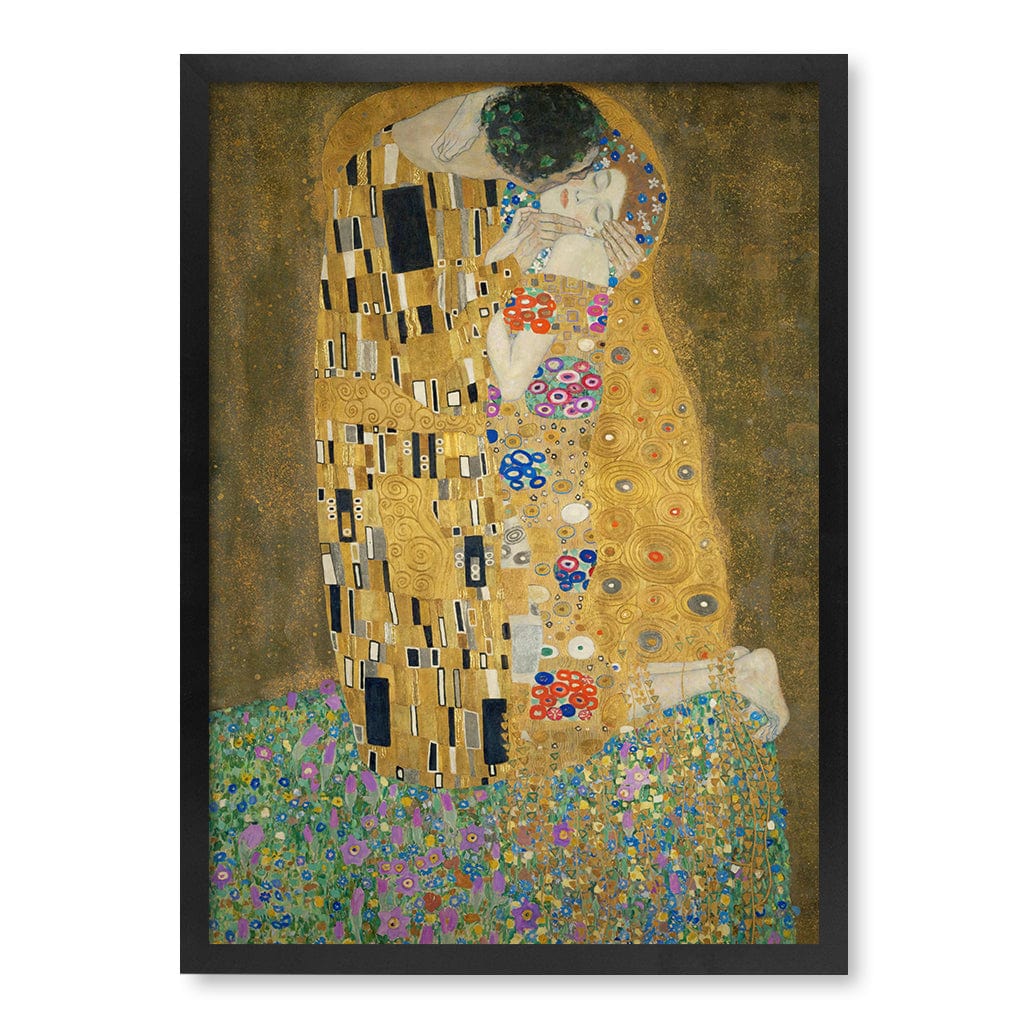 The Kiss - Gustav Klimt Art Print A4 (21 x 29.7cm) / Matte Black Frame / No Border from our Australian Made Framed Wall Art, Prints & Posters collection by Profile Products (Australia) Pty Ltd