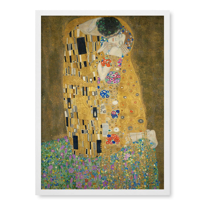The Kiss - Gustav Klimt Art Print A4 (21 x 29.7cm) / Matte White Frame / No Border from our Australian Made Framed Wall Art, Prints & Posters collection by Profile Products (Australia) Pty Ltd