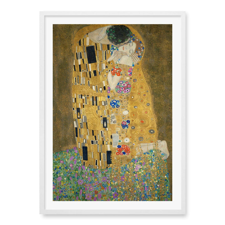 The Kiss Wall Art Print A1 (59.4 x 84.1cm) / Matte White Frame / White Border from our Australian Made Wall Art collection by Profile Australia
