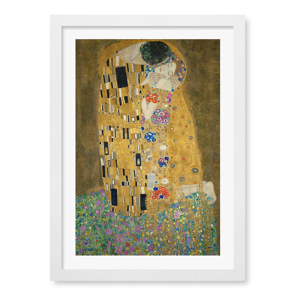 The Kiss Wall Art Print A3 (29.7 x 42cm) / Matte White Frame / White Border from our Australian Made Wall Art collection by Profile Australia