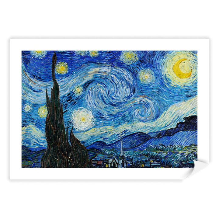 The Starry Night - Vincent van Gogh Art Print A4 (21 x 29.7cm) / Print Only / White Border from our Australian Made Framed Wall Art, Prints & Posters collection by Profile Products (Australia) Pty Ltd