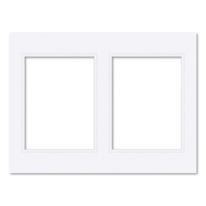 Ultimate White Double Acid-Free Mat Board 12x16in (30.5x40.6cm) to suit two 6x8in (15x20cm) image from our Mat Boards collection by Profile Products (Australia) Pty Ltd
