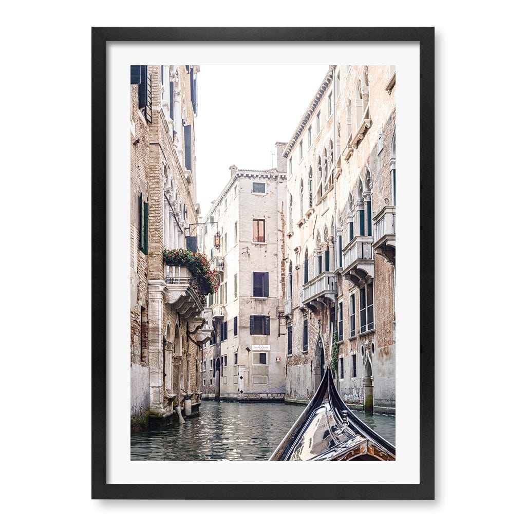 Venice Gondola 2 Modern Wall Art Print A4 (21 x 29.7cm) / Matte Black Frame / White Border from our Australian Made Framed Wall Art, Prints & Posters collection by Profile Products (Australia) Pty Ltd
