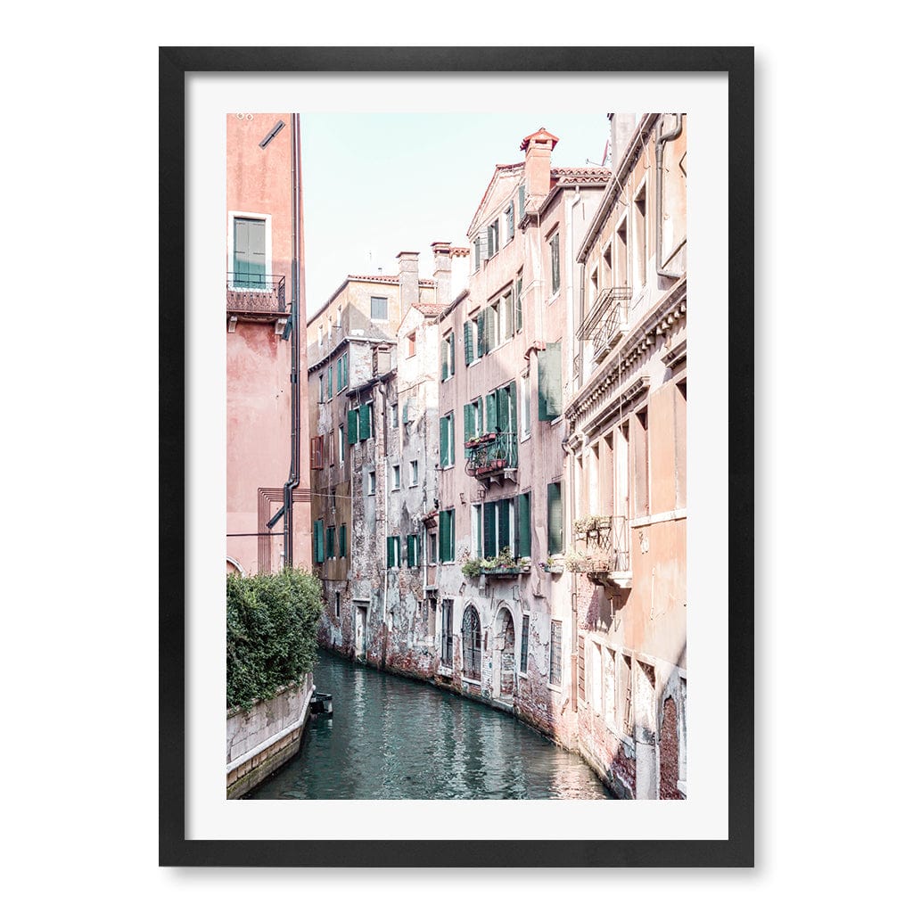 Venice Pastel Modern Wall Art Print A4 (21 x 29.7cm) / Matte Black Frame / White Border from our Australian Made Framed Wall Art, Prints & Posters collection by Profile Products (Australia) Pty Ltd