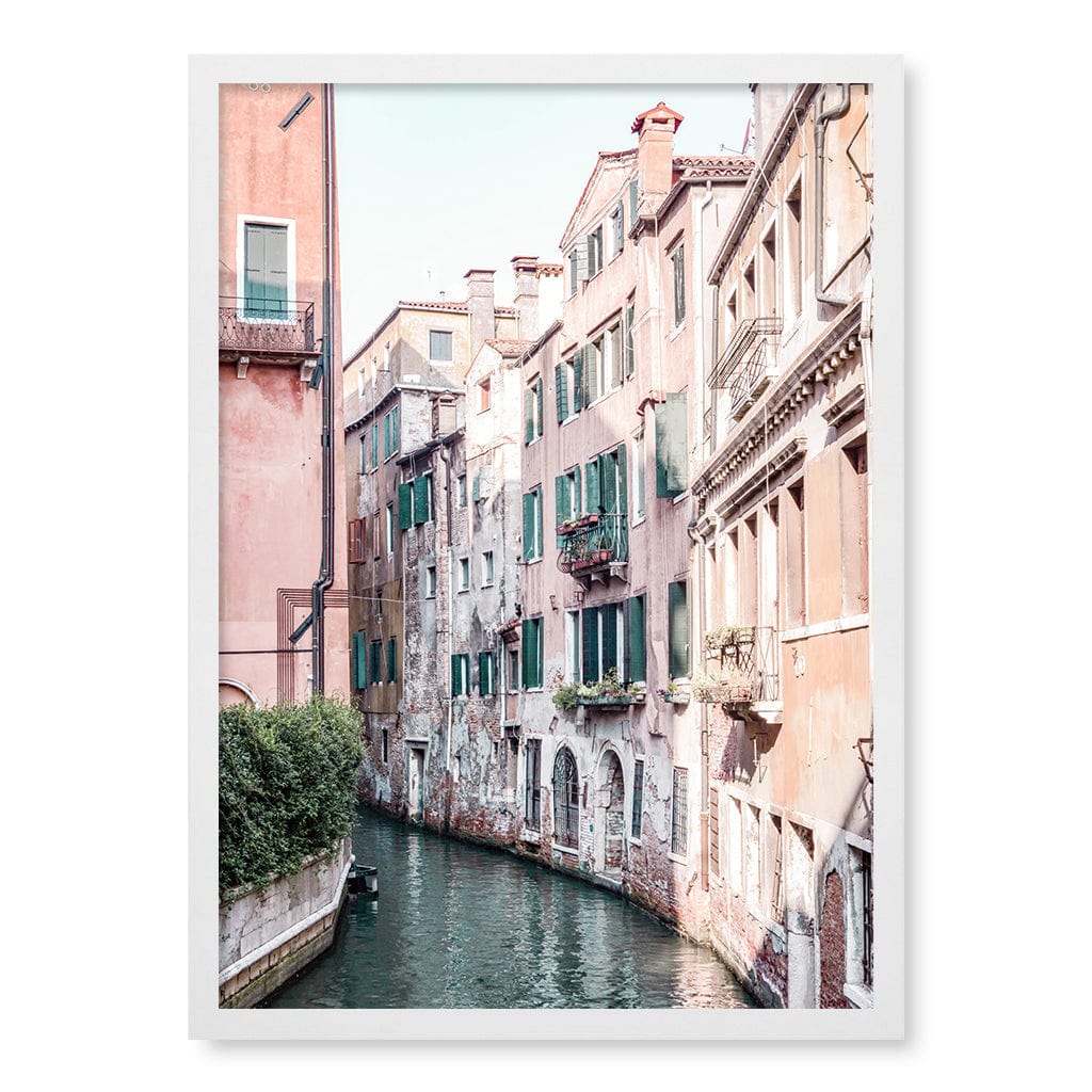 Venice Pastel Modern Wall Art Print A4 (21 x 29.7cm) / Matte White Frame / No Border from our Australian Made Framed Wall Art, Prints & Posters collection by Profile Products (Australia) Pty Ltd
