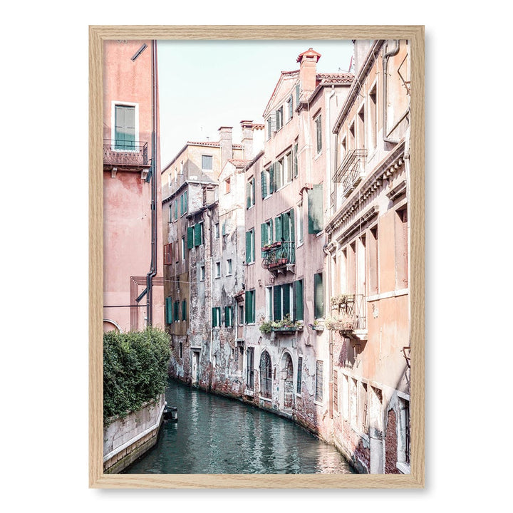 Venice Pastel Modern Wall Art Print A4 (21 x 29.7cm) / Natural Oak Frame / No Border from our Australian Made Framed Wall Art, Prints & Posters collection by Profile Products (Australia) Pty Ltd
