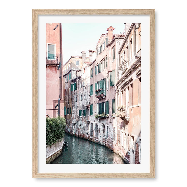 Venice Pastel Modern Wall Art Print A4 (21 x 29.7cm) / Natural Oak Frame / White Border from our Australian Made Framed Wall Art, Prints & Posters collection by Profile Products (Australia) Pty Ltd
