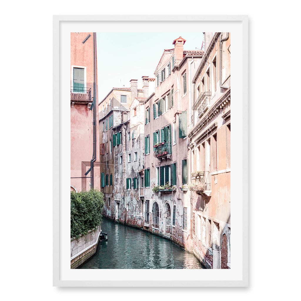 Venice Pastel Wall Art Print A1 (59.4 x 84.1cm) / Matte White Frame / White Border from our Australian Made Wall Art collection by Profile Australia