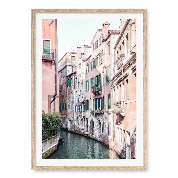 Venice Pastel Wall Art Print A1 (59.4 x 84.1cm) / Natural Oak Frame / White Border from our Australian Made Wall Art collection by Profile Australia