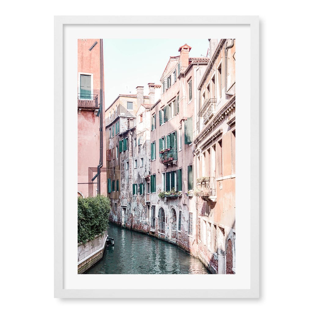 Venice Pastel Wall Art Print A2 (42 x 59.4cm) / Matte White Frame / White Border from our Australian Made Wall Art collection by Profile Australia