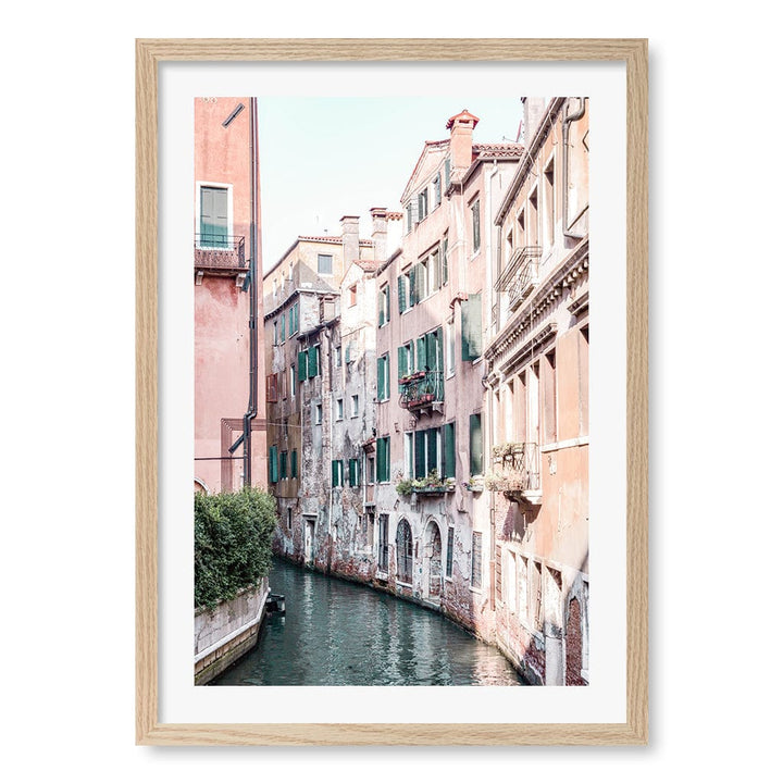 Venice Pastel Wall Art Print A2 (42 x 59.4cm) / Natural Oak Frame / White Border from our Australian Made Wall Art collection by Profile Australia